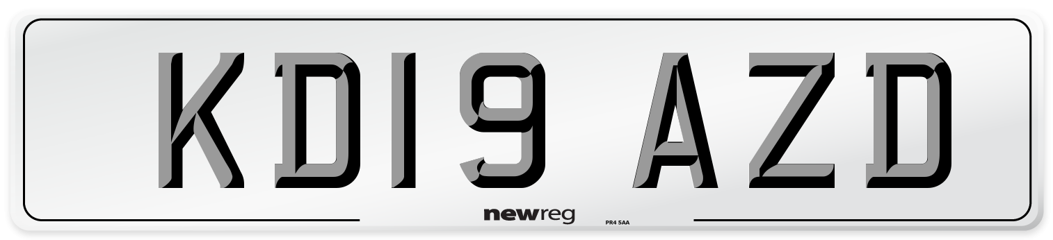 KD19 AZD Number Plate from New Reg